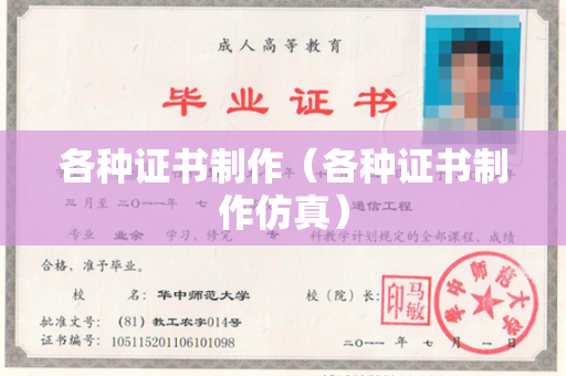 各种证书制作（各种证书制作仿真）