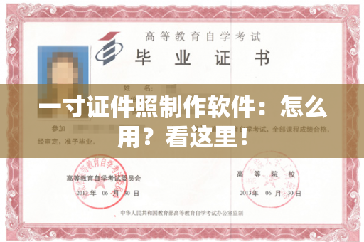 一寸证件照制作软件：怎么用？看这里！