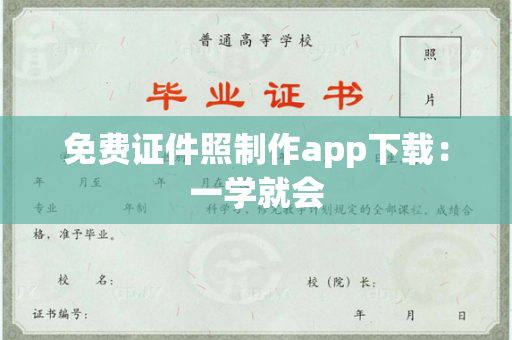 免费证件照制作app下载：一学就会